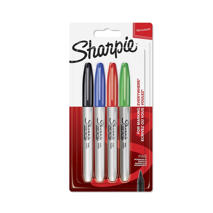 Sharpie Marker Fine Basic 1.0mm pack of 4