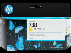 HP 738 130-ml Yellow DesignJet Ink Cartridge