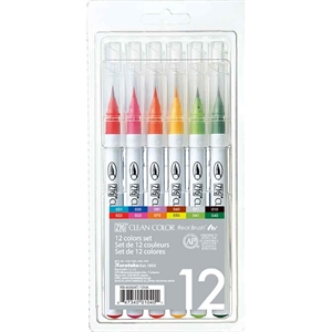 ZIG Clean Color Brush Pen Set with 12 pens.