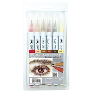 ZIG Clean Color Brush Pen Set with 6 Portrait Colors II